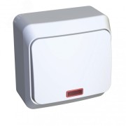 ЭТЮД Выключатель одноклавишный наружный с подсветкой белый сх.1 ЭТЮД Выключатель одноклавишный наружный с подсветкой белый сх.1