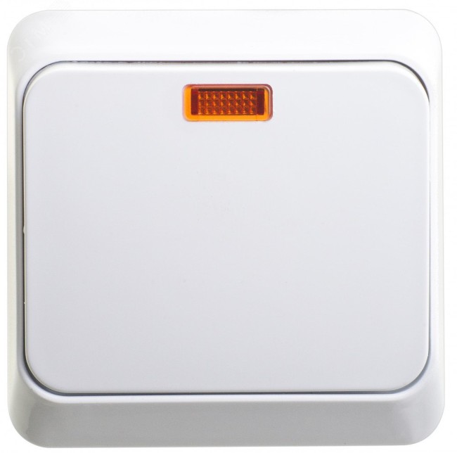 ЭТЮД Выключатель одноклавишный наружный с подсветкой белый сх.1