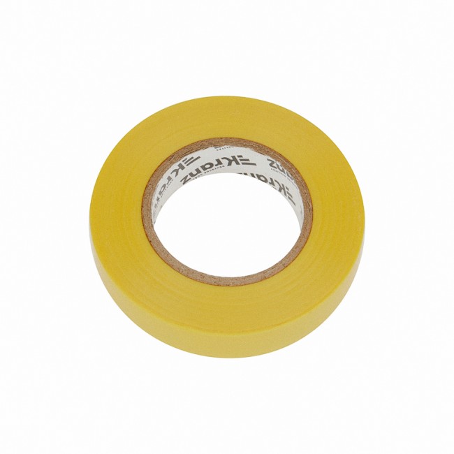 Изолента ПВХ 0,13х15 мм, 25 м, желтая KRANZ Изолента ПВХ 0,13х15 мм, 25 м, желтая KRANZ