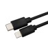 Кабель Type-C - Lightning 3A/1m/PVC/black/REXANT 