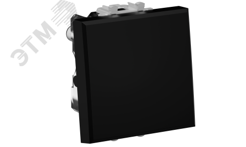 Выключатель двухполюсный одноклавишный модульный, ''Avanti'', ''Черный матовый'', 2 модуля