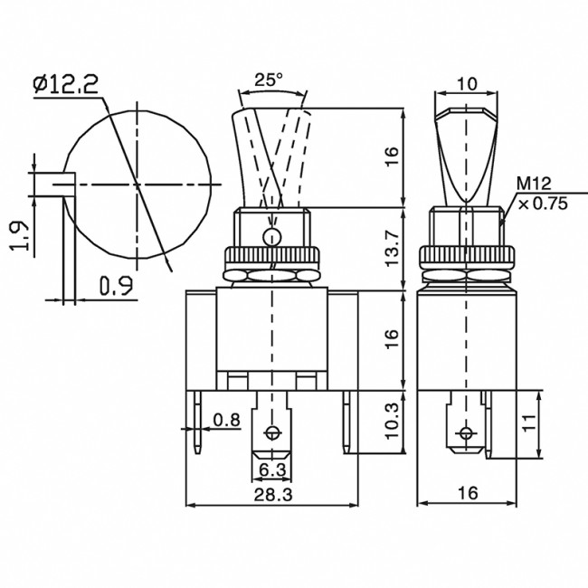 Тумблер 12V 30А (3c) ON-OFF однополюсный с красной LED подсветкой (ASW-07D-2) REXANT Тумблер 12V 30А (3c) ON-OFF однополюсный с красной LED подсветкой (ASW-07D-2) REXANT