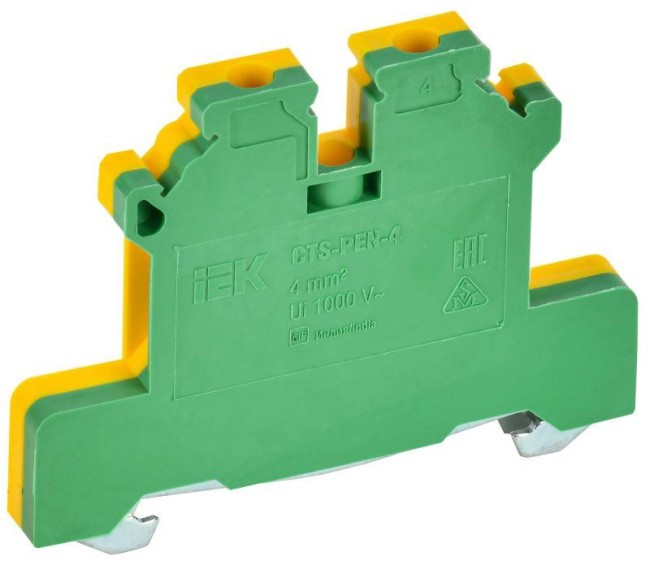 Колодка клеммная CTS-PEN ARMAFIX земля 4кв.мм жел./зел. IEK YCT11-00-K52-004