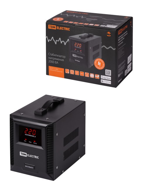 Стабилизатор напряжения БСР1-2,0 кВА электронный переносной TDM Стабилизатор напряжения БСР1-2,0 кВА электронный переносной TDM