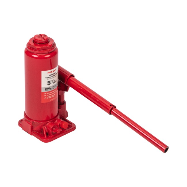 Домкрат гидравлический бутылочный 5т в пластиковом кейсе REXANT