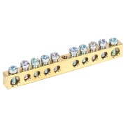 Шина PEN «земля-ноль» 6х9 мм 10/1 (10 групп/крепеж по центру) REXANT Шина PEN «земля-ноль» 6х9 мм 10/1 (10 групп/крепеж по центру) REXANT