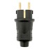 Вилка прямая 16А 2P+PE 230В IP44 каучук черн. EKF RPS-011-16-230-44