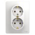GLOSSA Розетка двойная с заземлением в сборе белая GLOSSA Розетка двойная с заземлением в сборе белая