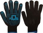 Перчатки вязаные черные х/б с ПВХ, 4 нити, 10 класс вязки Перчатки вязаные черные х/б с ПВХ, 4 нити, 10 класс вязки