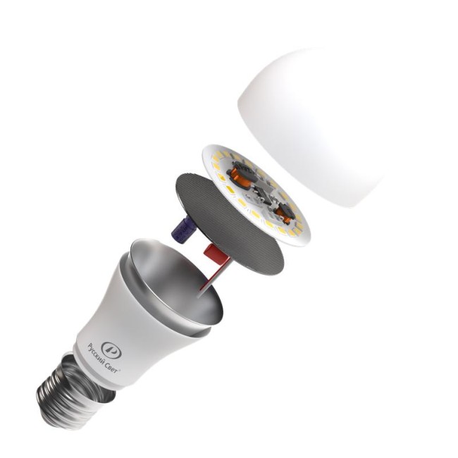 Лампа светодиодная RS A60 E27 15W 220-240V 6500К 15Вт 1500лм Ra 90 грушевидная Русский Свет 15010345045 Лампа светодиодная RS A60 E27 15W 220-240V 6500К 15Вт 1500лм Ra 90 грушевидная Русский Свет 15010345045