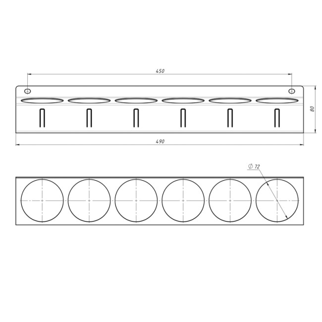 Держатель-органайзер для баллончиков, настенный, с крючками, черный REXANT