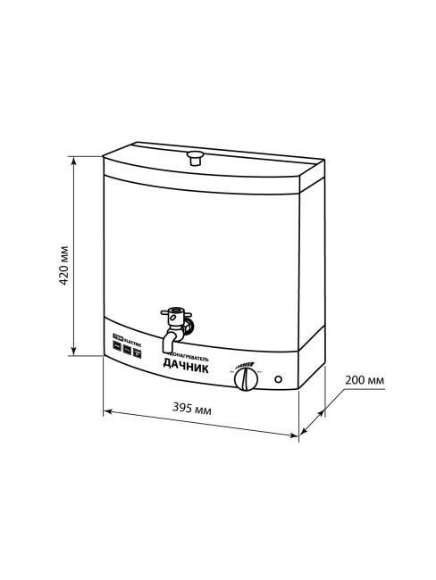 Водонагреватель "ДАЧНИК", 17 л, 1250 Вт, термостат, кран, сталь, белый, TDM Водонагреватель "ДАЧНИК", 17 л, 1250 Вт, термостат, кран, сталь, белый, TDM