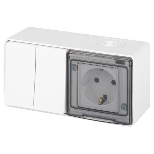 Блок розетка с выключателем Эксперт 11-7502-01 двойн. IP55 16A(10AX)-250В ОУ белый Эра Б0063270 Блок розетка с выключателем Эксперт 11-7502-01 двойн. IP55 16A(10AX)-250В ОУ белый Эра Б0063270