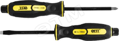 Отверткa ударная, сталь S2, шестигран.жало, боек под ключ, прорезиненная ручка, Профи 5х100 мм PH1