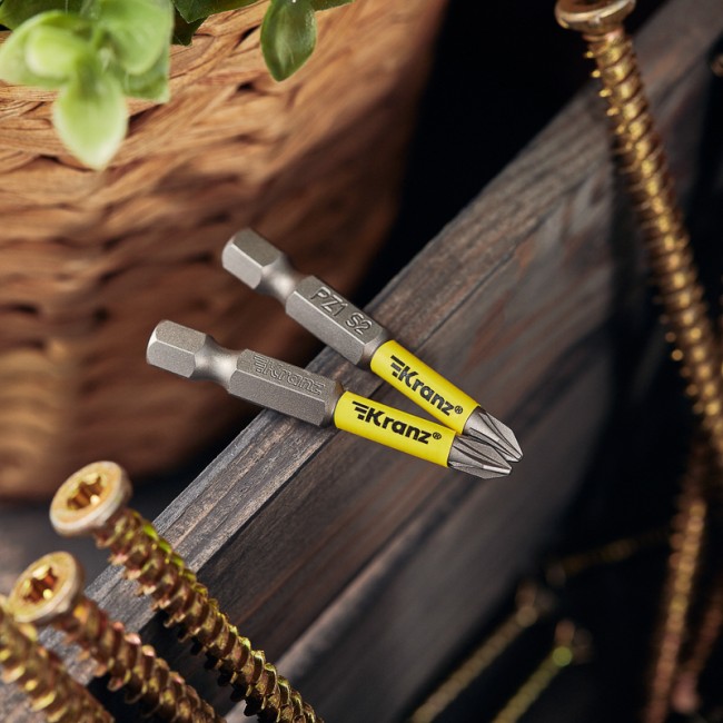 Бита для шуруповерта PZ1х50 мм (2 шт./уп.) Kranz Бита для шуруповерта PZ1х50 мм (2 шт./уп.) Kranz