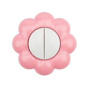 Выключатель двухклавишный KRANZ HAPPY Цветок скрытой установки, белый/розовый Выключатель двухклавишный KRANZ HAPPY Цветок скрытой установки, белый/розовый