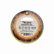 Изолента ПВХ 0,13х15 мм, 25 м, желто-зеленая KRANZ Изолента ПВХ 0,13х15 мм, 25 м, желто-зеленая KRANZ