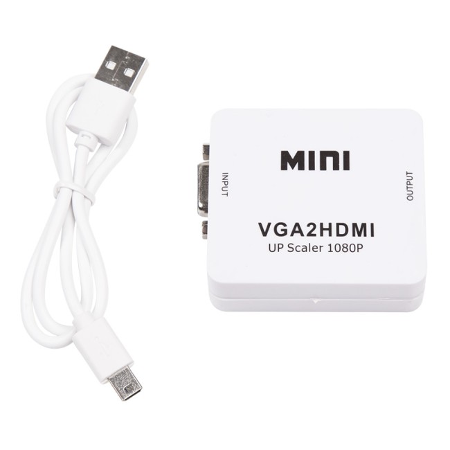 Конвертер VGA + Стерео 3,5мм на HDMI, пластик, белый REXANT Конвертер VGA + Стерео 3,5мм на HDMI, пластик, белый REXANT