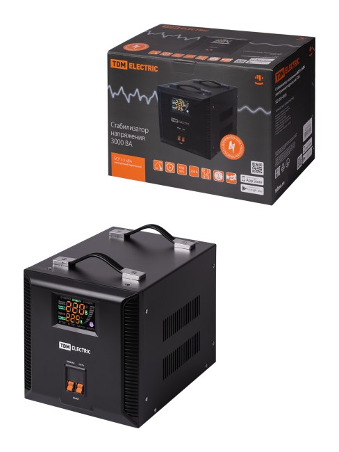 Стабилизатор напряжения БСР1-3,0 кВА электронный переносной TDM Стабилизатор напряжения БСР1-3,0 кВА электронный переносной TDM