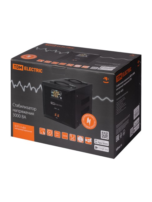 Стабилизатор напряжения БСР1-3,0 кВА электронный переносной TDM Стабилизатор напряжения БСР1-3,0 кВА электронный переносной TDM