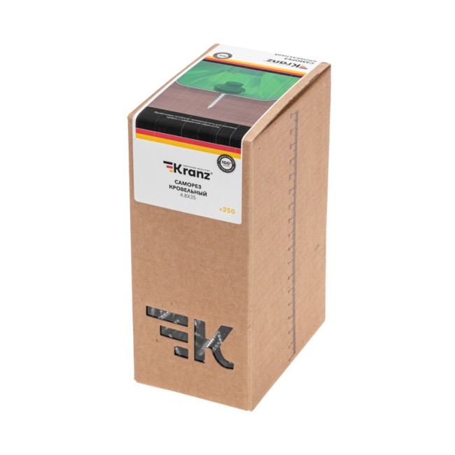 Саморез кровельный 4,8х35, окрашенный RAL 6005, короб (250 шт/уп) KRANZ