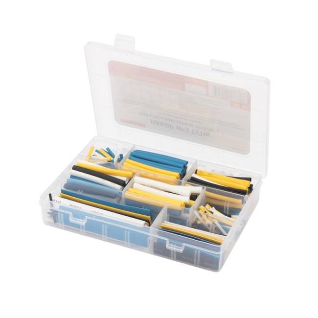 Набор №3 термоусаживаемых трубок ТУТ нг (2:1), 4 цвета, 288 шт., REXANT Набор №3 термоусаживаемых трубок ТУТ нг (2:1), 4 цвета, 288 шт., REXANT