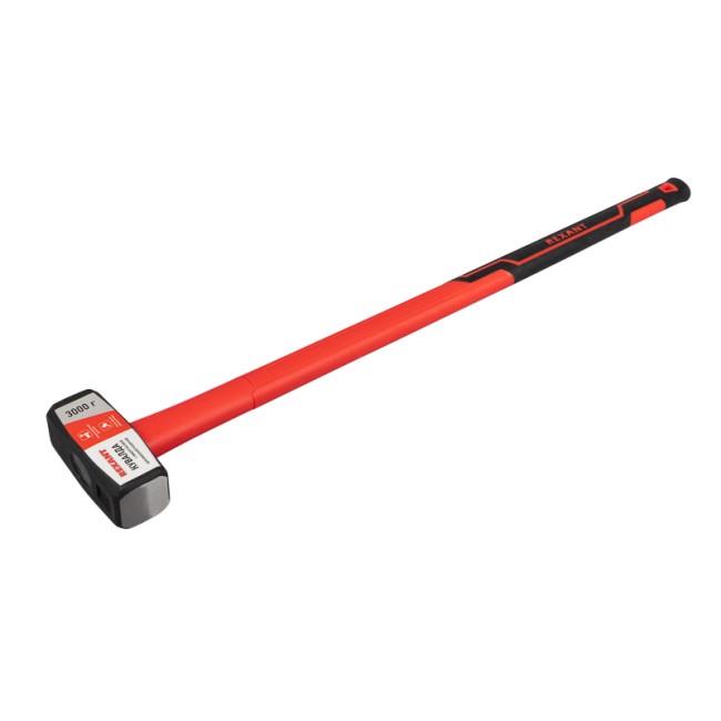 Кувалда с фибергласовой обрезиненной рукояткой 3000г REXANT Кувалда с фибергласовой обрезиненной рукояткой 3000г REXANT