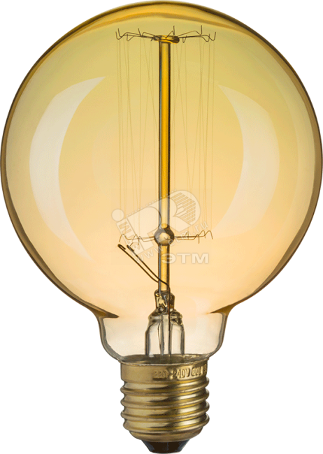 Лампа накаливания декоративная 60вт G95 230в Е27 винтаж