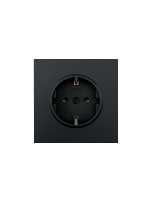 Розетка 1-мест. с/з ПБТ СП ZIMA IP20 16А безвинт. зажим черн. бархат LEZARD 704-4288-122BQC