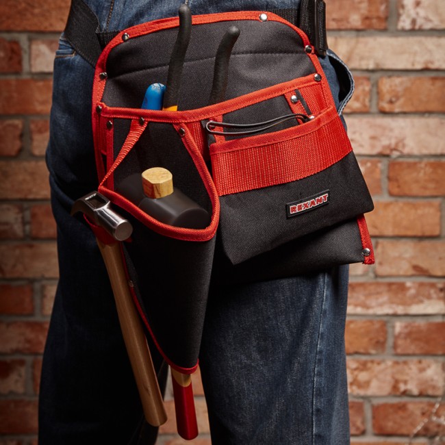 Сумка монтажника поясная с 3 отделениями RE-3 REXANT Сумка монтажника поясная с 3 отделениями RE-3 REXANT