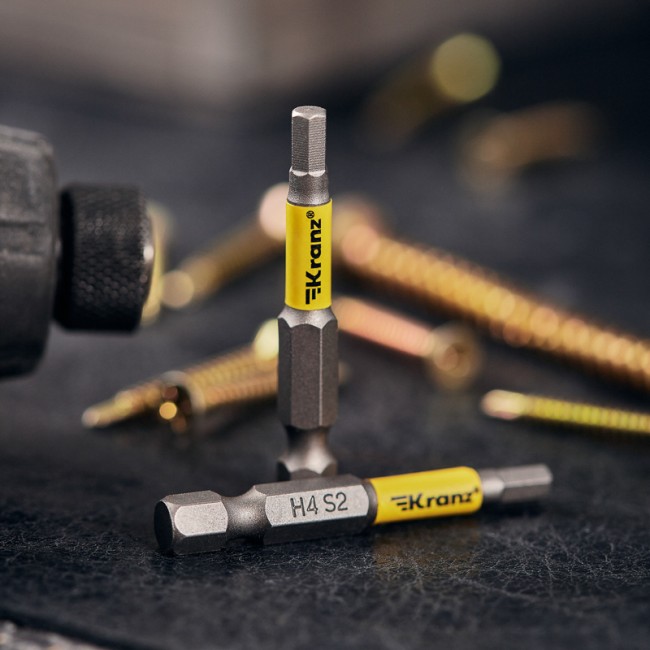 Бита шестигранная для шуруповерта HEX4х50 мм (2 шт./уп.) Kranz Бита шестигранная для шуруповерта HEX4х50 мм (2 шт./уп.) Kranz