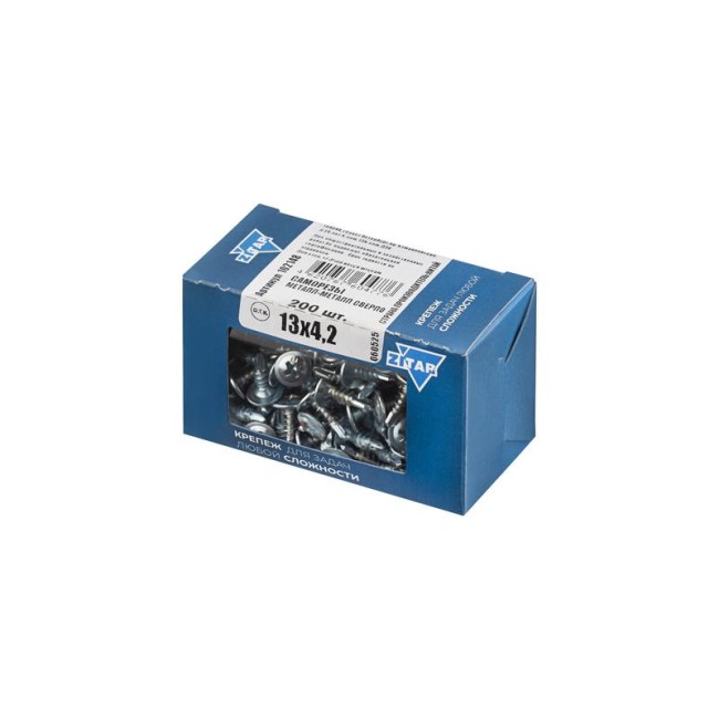 Саморез для тонкого метал. листа со сверлом 4.2х13 (коробка) (уп.200шт) Tech-Krep PRO/Zitar 102148 Саморез для тонкого метал. листа со сверлом 4.2х13 (коробка) (уп.200шт) Tech-Krep PRO/Zitar 102148