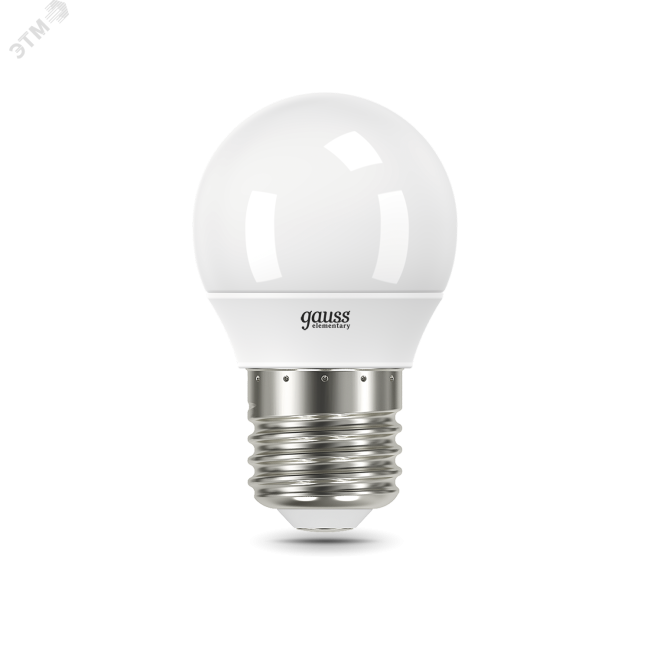 Лампа светодиодная LED 6 Вт 470 Лм 6500К холодная Е27 Шар Elementary Gauss