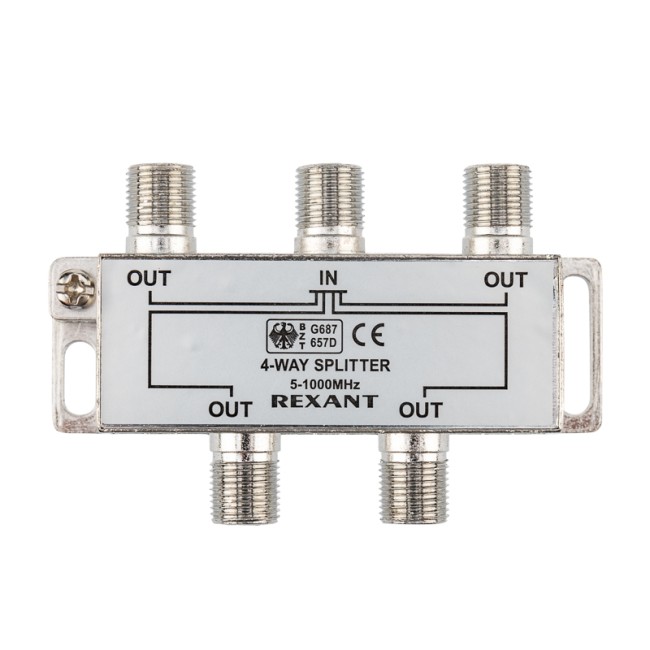 Делитель ТВх4 под F-разъем, 5-1000МГц REXANT