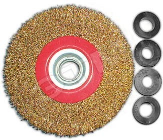 Кордщетка-колесо, стальная латунированная волнистая проволока 125 мм