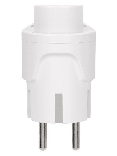 Вилка угловая c/з белая с кнопкой извлечения из сети 16А 250В TDM