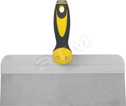 Шпатель фасадный нержавеющий Профи, прорезиненная ручка с метал.бойком 200 мм Шпатель фасадный нержавеющий Профи, прорезиненная ручка с метал.бойком 200 мм