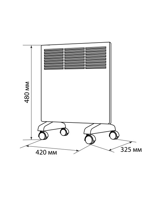 Конвектор электрический ЭК-1000С, 1000 Вт, регул. мощн. (500/1000 Вт), термостат, СТИЧ, TDM