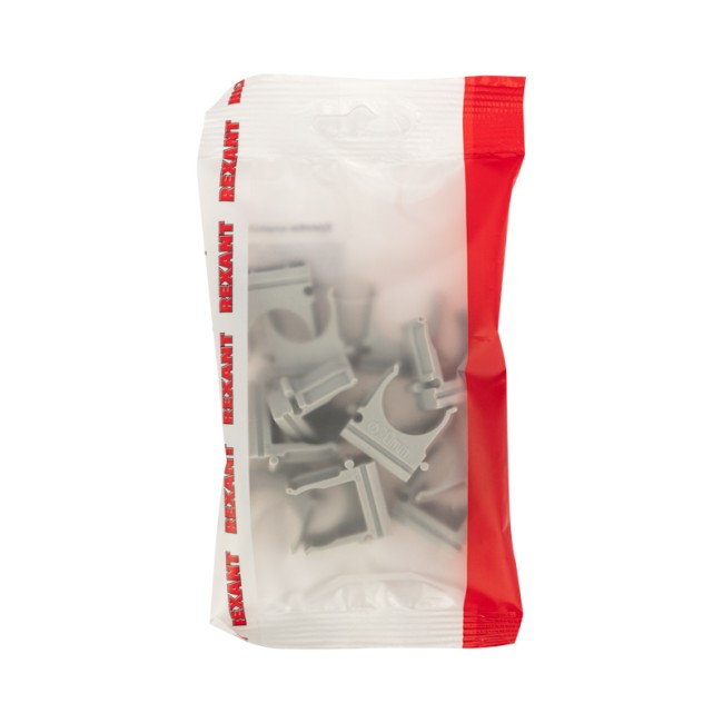 Крепеж-клипса для трубы ø 20 мм серая (10 шт./уп.) REXANT Крепеж-клипса для трубы ø 20 мм серая (10 шт./уп.) REXANT