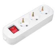 Колодка 3 гнезда с кнопкой c заземлением REXANT Колодка 3 гнезда с кнопкой c заземлением REXANT