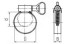 Хомут червячный бабочка PLB-9 (40-60)/W2 (Fortisflex)