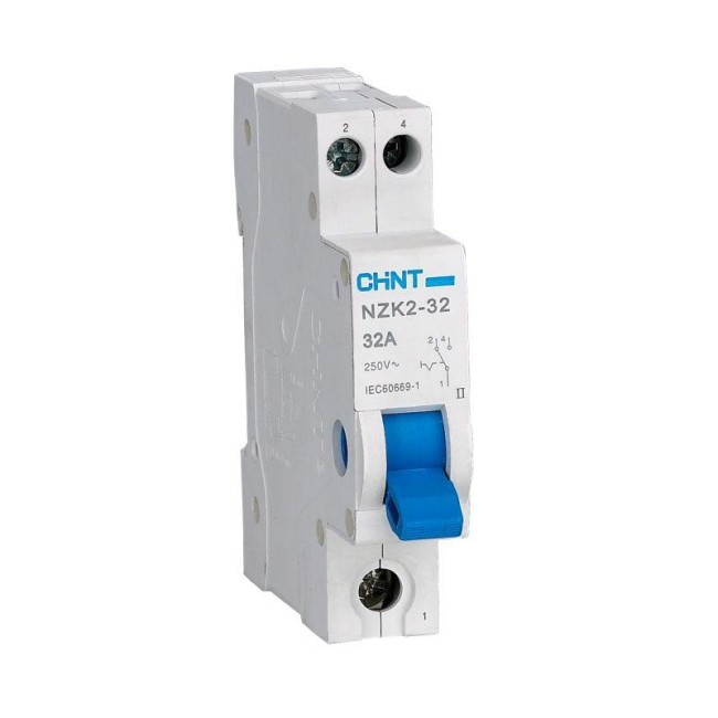 Переключатель модульный 1п 32А 2 полож. NZK2-32 CHINT 643002 Переключатель модульный 1п 32А 2 полож. NZK2-32 CHINT 643002