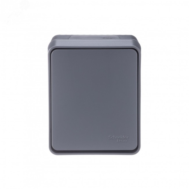 AtlasDesign Profi54 переключатель одноклавишный IP54 10 АХ, АНТРАЦИТ, Россия