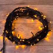 Гирлянда Твинкл Лайт 10 м, черный ПВХ, 100 диодов, цвет желтый (контроллер в комплекте)