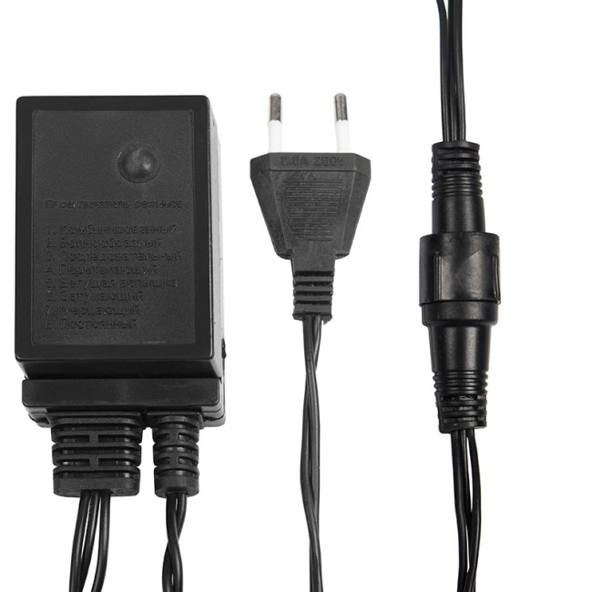 Гирлянда Твинкл Лайт 10 м, черный ПВХ, 100 диодов, цвет желтый (контроллер в комплекте)