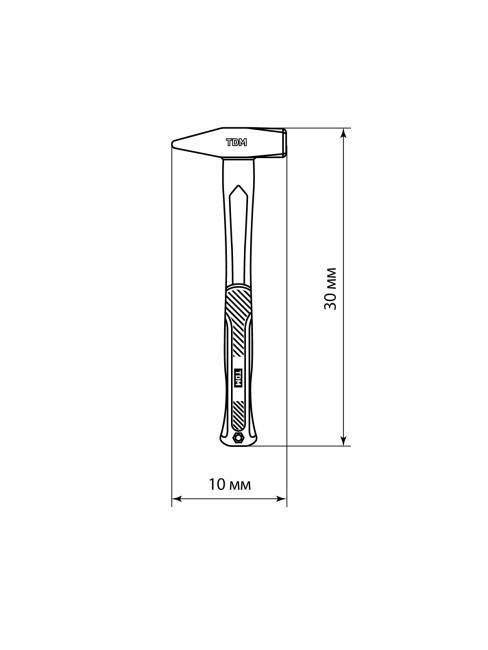Молоток слесарный, 400 гр, кованый, с усилен. прорезиненной фиберглассовой рукояткой  "Алмаз" TDM 