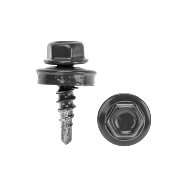 Саморез кровельный 4,8х19, окрашенный RAL 7024, короб (250 шт/уп) KRANZ