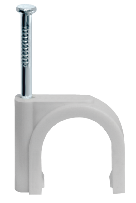 Скоба крепежная круглая с гвоздем d8мм NCR-08-50 пластик. (уп.50шт) Navigator 71069 Скоба крепежная круглая с гвоздем d8мм NCR-08-50 пластик. (уп.50шт) Navigator 71069