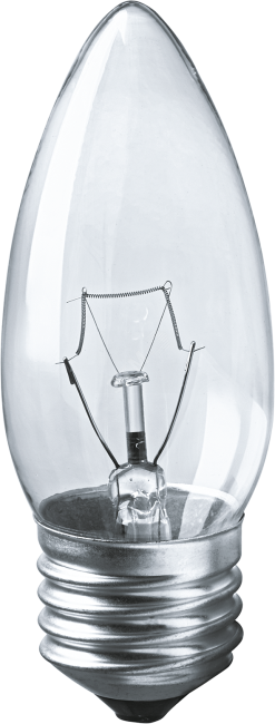 Лампа накаливания декоративная ДС 60вт B35 230в Е27 (свеча)