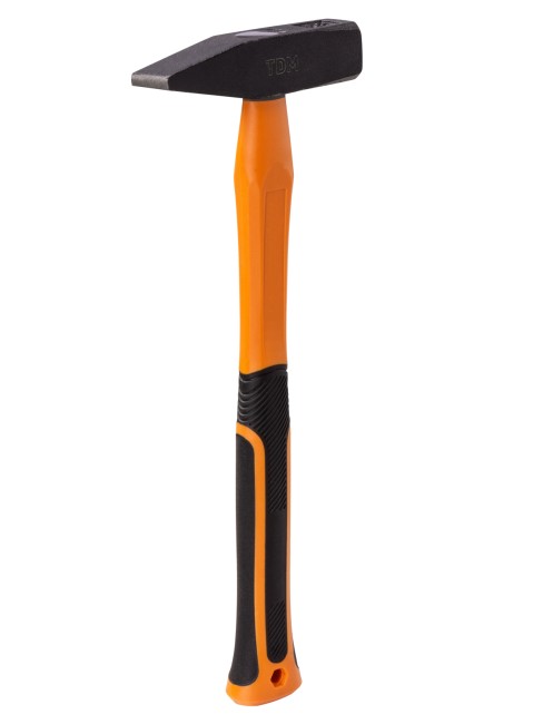 Молоток слесарный, 500 гр, кованый, с  усилен. прорезиненной фиберглассовой рукояткой "Алмаз" TDM